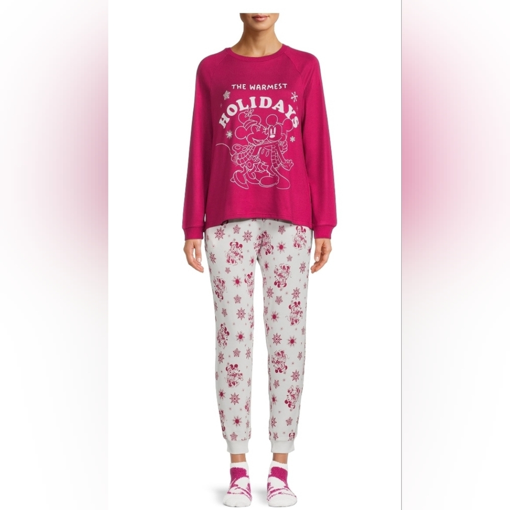 Disney's Christmas Women's Mickey Mouse Pajama Gift Set, 3-Piece Size M (8-10)